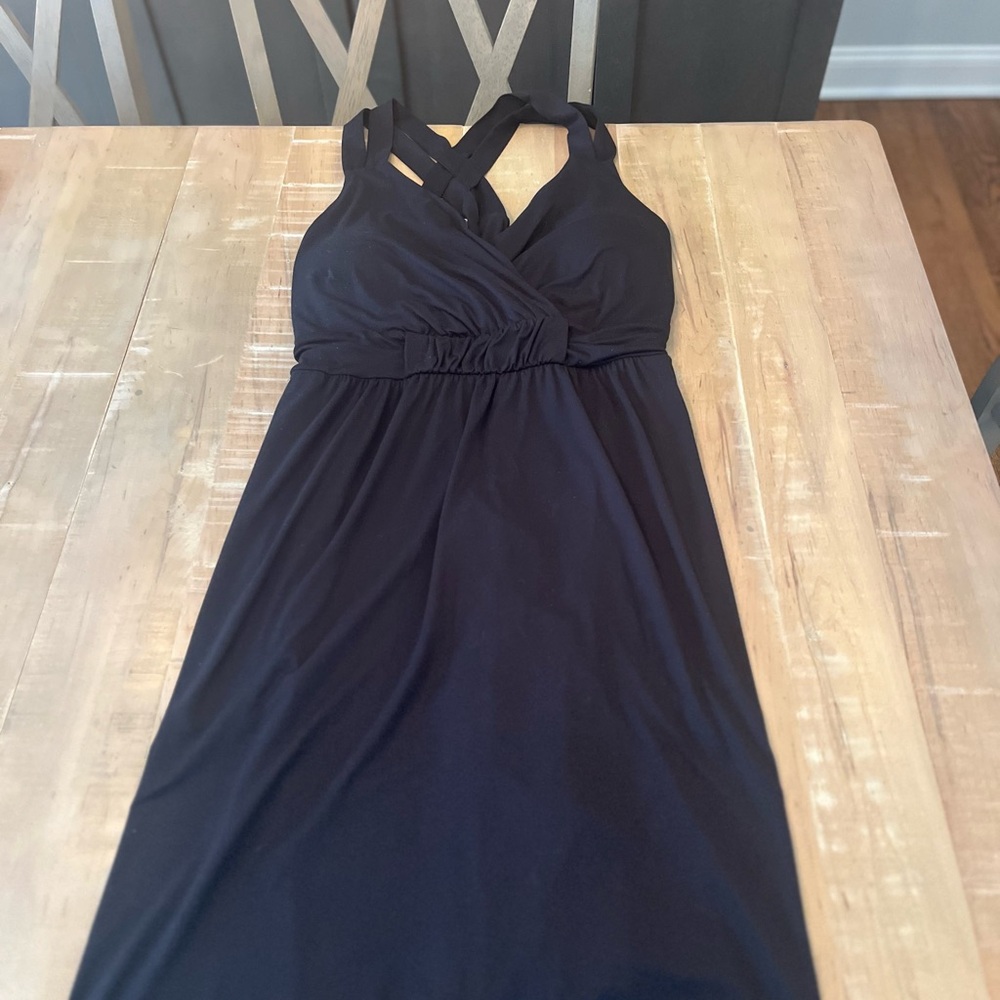 Soma Black Maxi Dress with Crisscross Back Straps